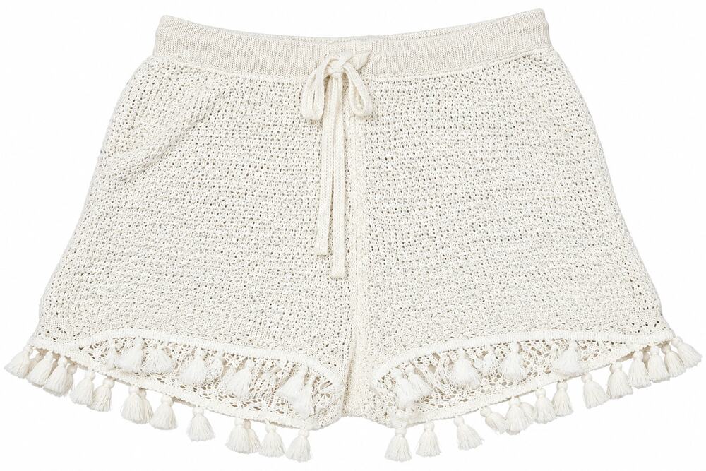 CUPSHE Crochet Tassel Fringe Shorts Coastal Boho Beachy Knit NWT